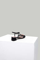 Watermelon Detailed Women's Heeled Leather Sandals | Derimod