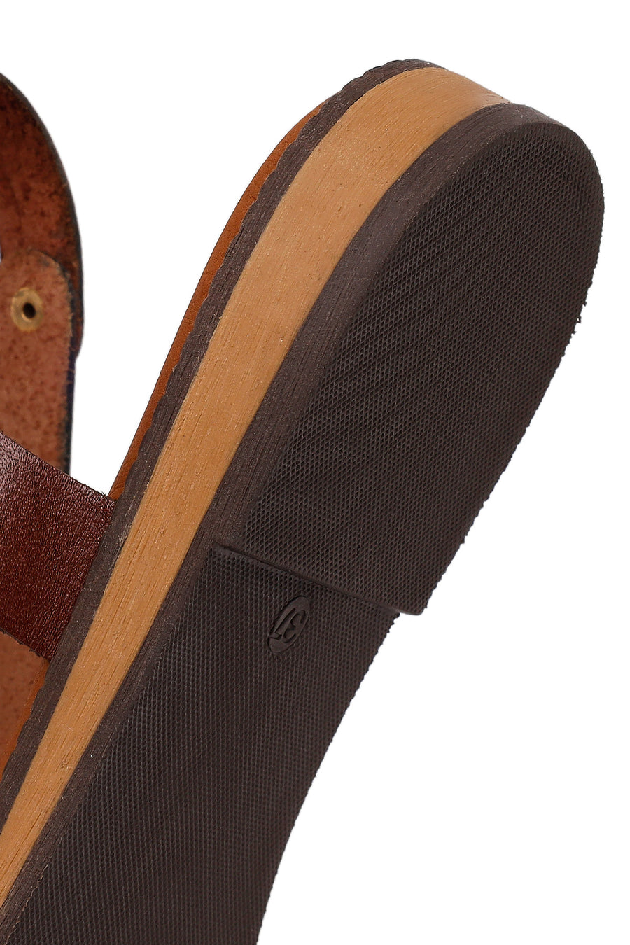 Women's Brown Buckle Leather Bodrum Sandals