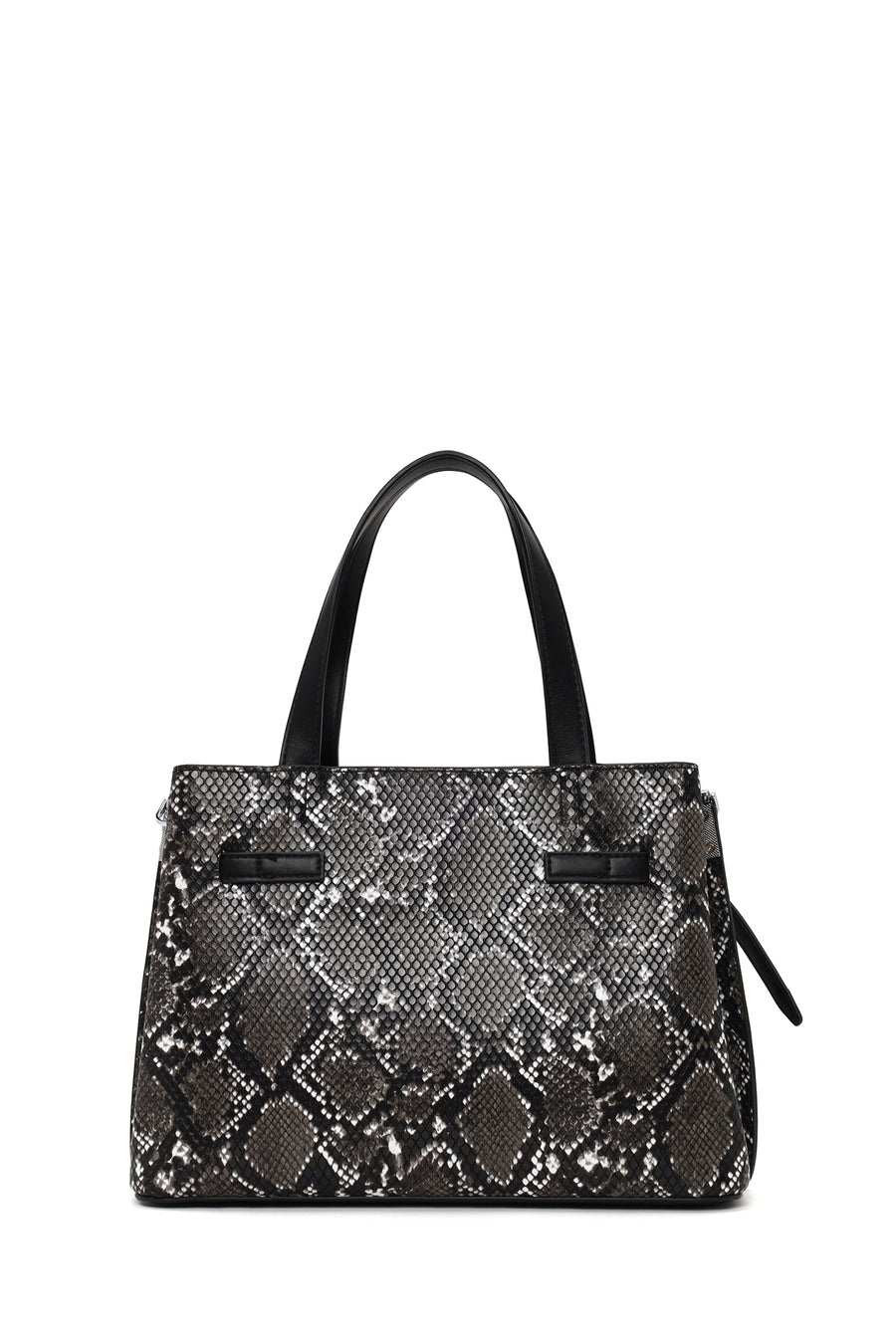 Woman Black Long-Strap Patterned Shoulder Bag