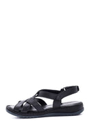 Kadın Siyah Deri Comfort Sandalet | Derimod