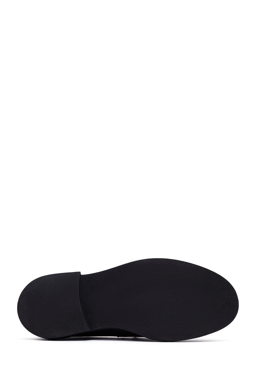 Kadın Siyah Tokalı Deri Maskülen Loafer