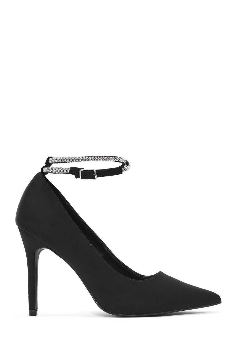 Kadın Siyah Bilekten Bağlamalı İnce Topuklu Stiletto 24WFD44036F | Derimod