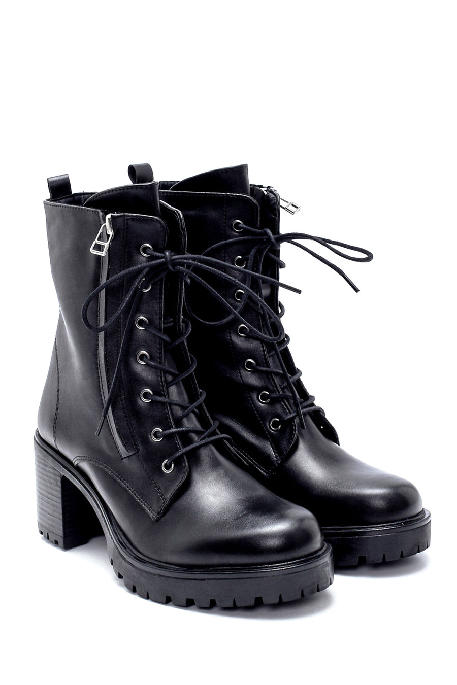 Women's Zipper Detailed Heeled Boots