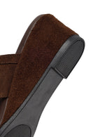 Women's Brown Platform Suede Leather Slippers | Derimod