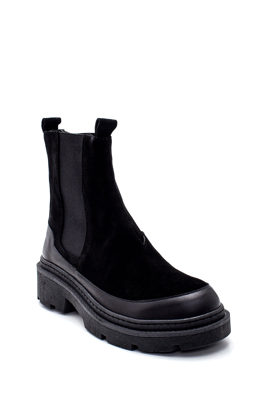 Women's Suede Leather Thick Soled Chelsea Boots