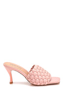 Women's Knitted Detailed Heeled Slippers | Derimod
