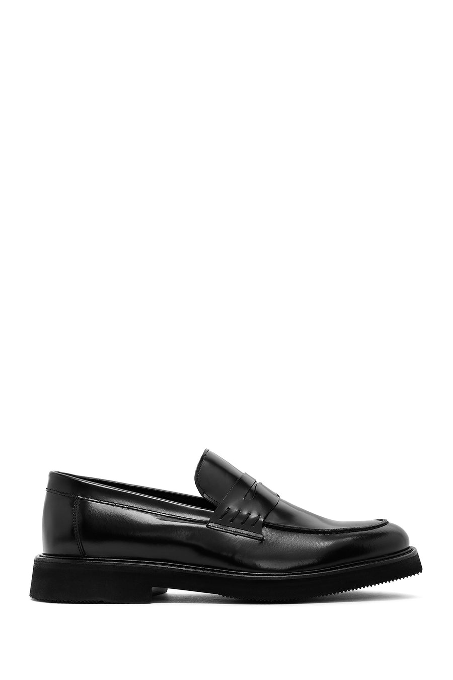 Erkek Siyah Deri Klasik Loafer 25SFD622122 | Derimod