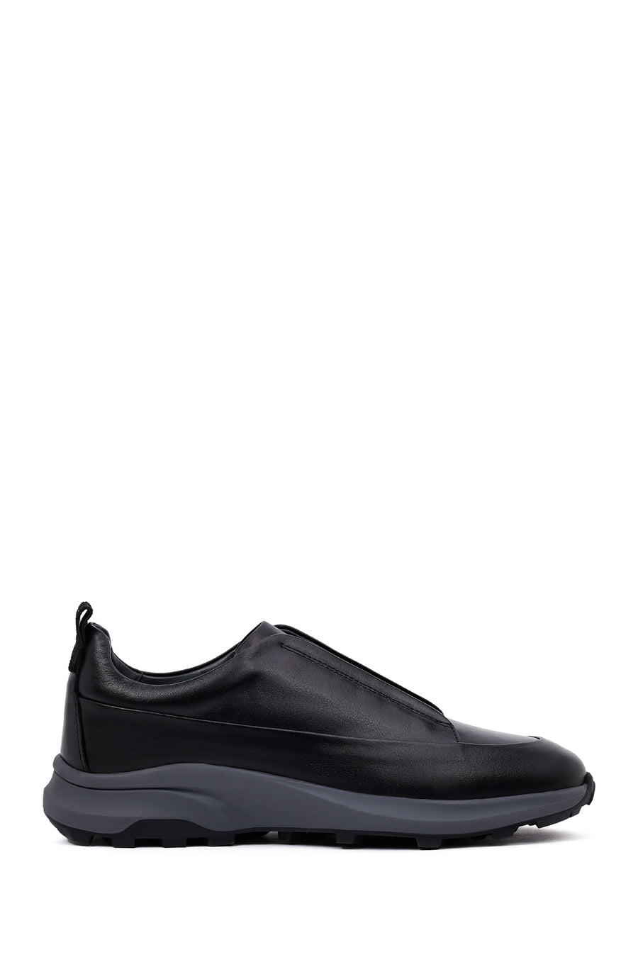 Men's Black Thick Sole Leather Casual Sneakers 25WFD630514 | Derimod