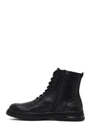 Men's Black Zippered Leather Boot | Derimod