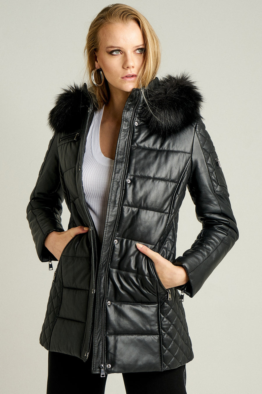 Blanch Long Women's Leather Jacket