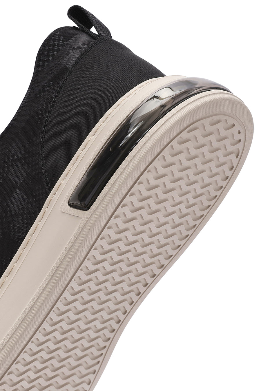 Erkek Siyah Bağcıklı Desenli Kumaş Sneaker