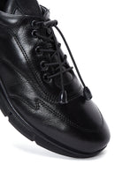 Erkek Siyah Deri Casual Sneaker | Derimod