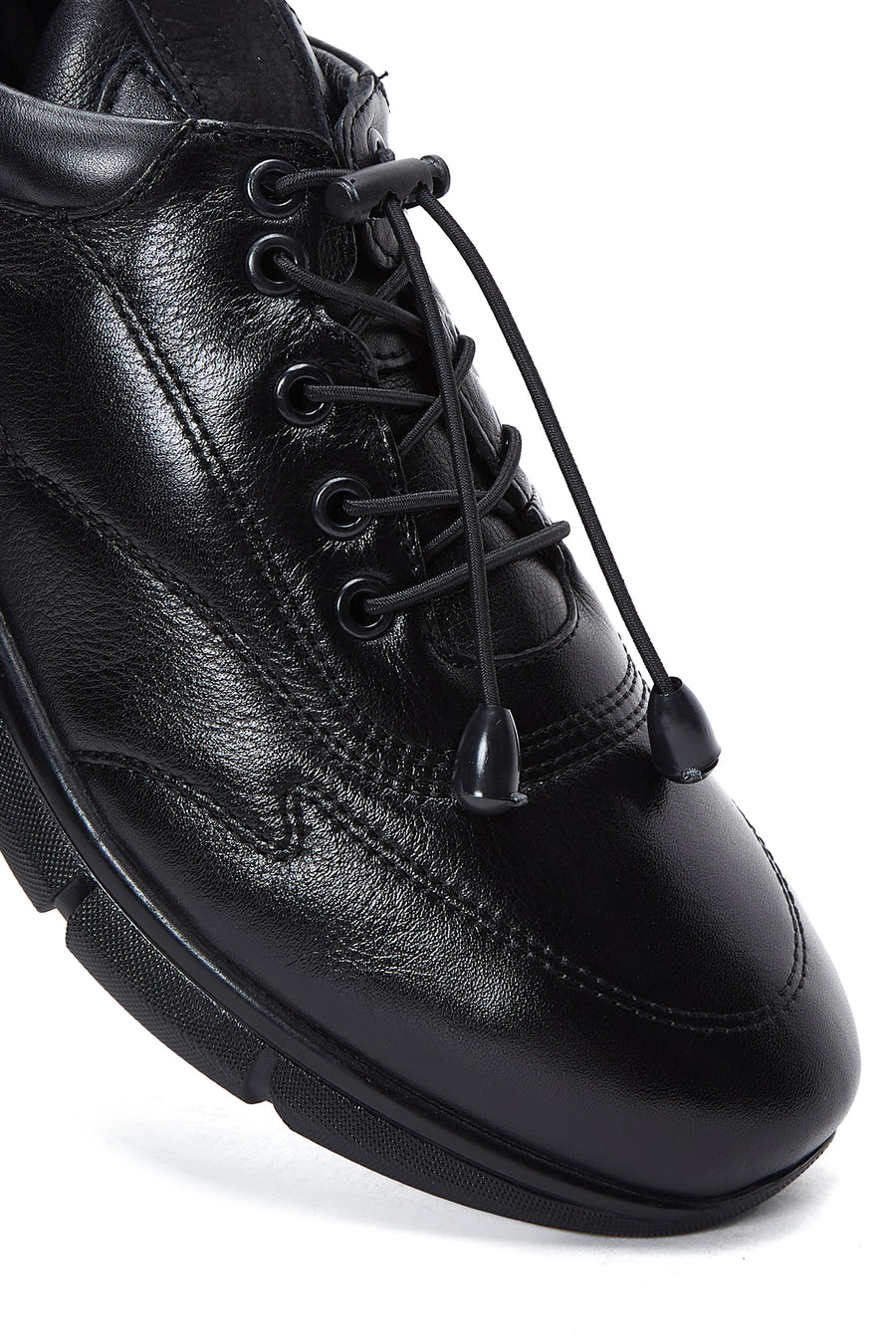 Erkek Siyah Deri Casual Sneaker