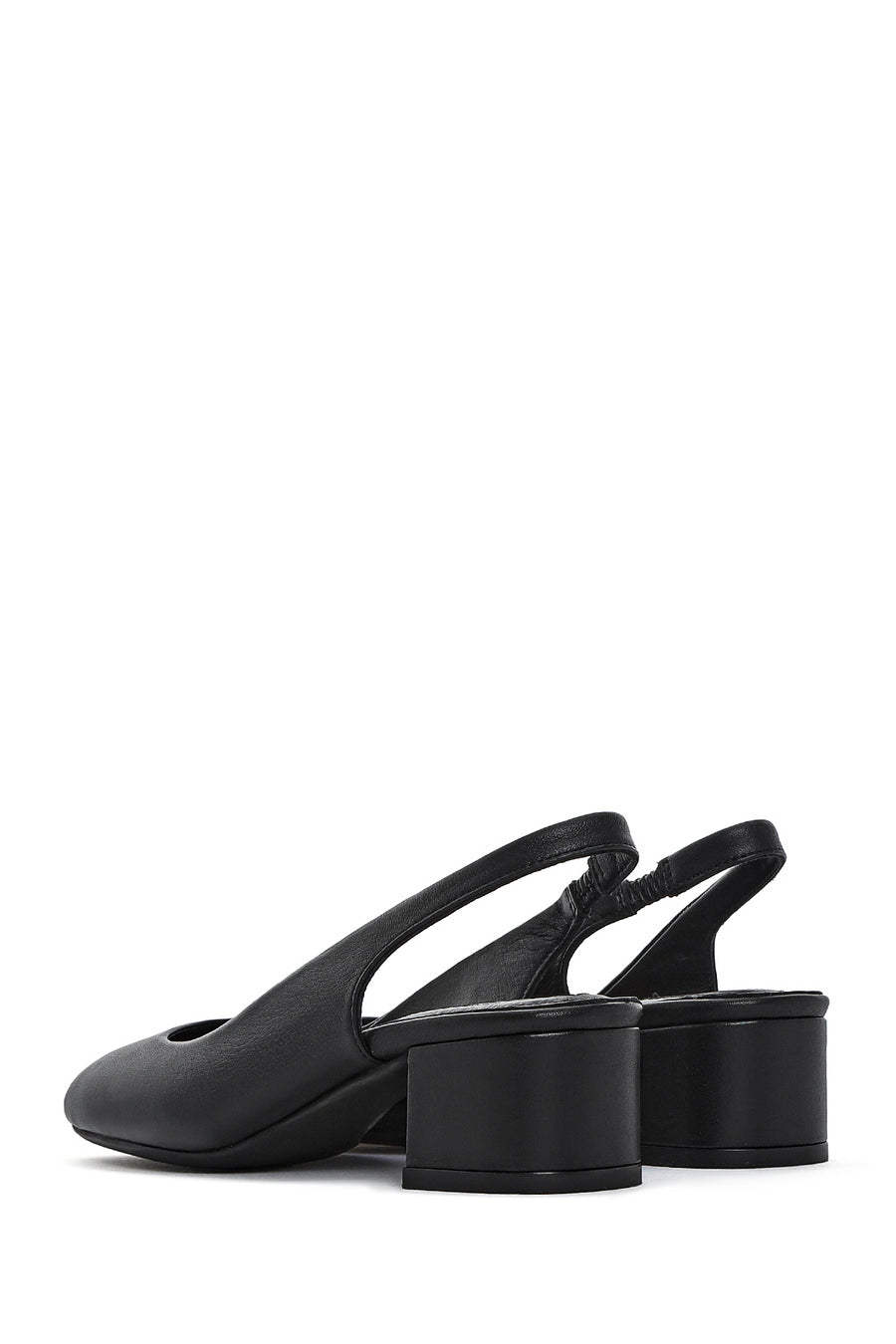 Derimod Flex Women's Black Open Back Thick Low Heel Leather Shoes