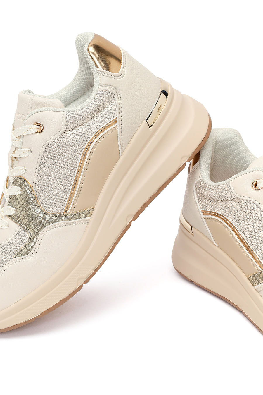 Kadın Bej Kalın Tabanlı Sneaker