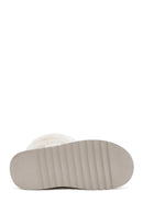 Women's White Fur Detailed Leather Boots | Derimod