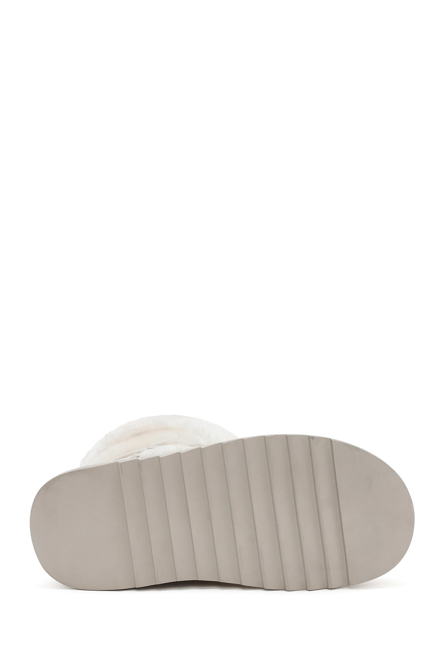 Women's White Fur Detailed Leather Boots