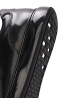 Erkek Siyah Bağcıklı Deri Sneaker | Derimod