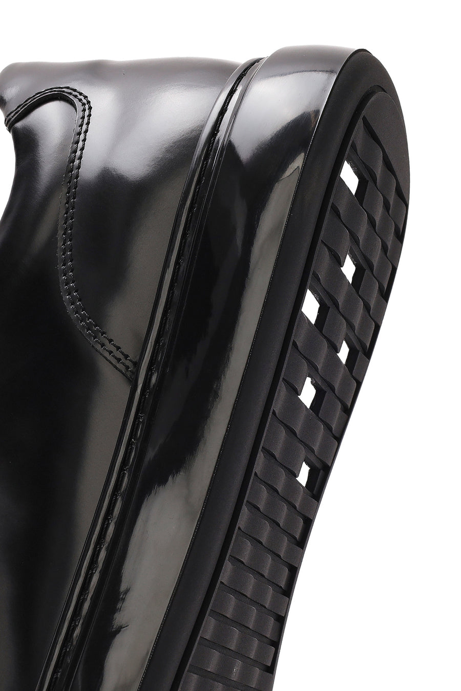Erkek Siyah Bağcıklı Deri Sneaker