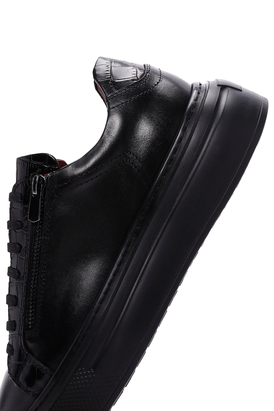 Erkek Siyah Deri Sneaker
