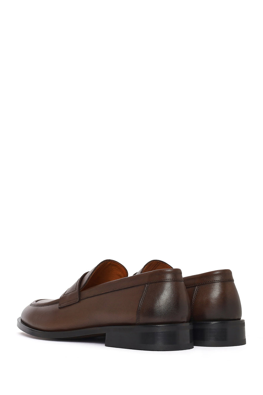 Erkek Kahverengi Deri Klasik Loafer