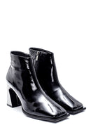 Women's Leather Patent Leather Heel Detailed Boots | Derimod