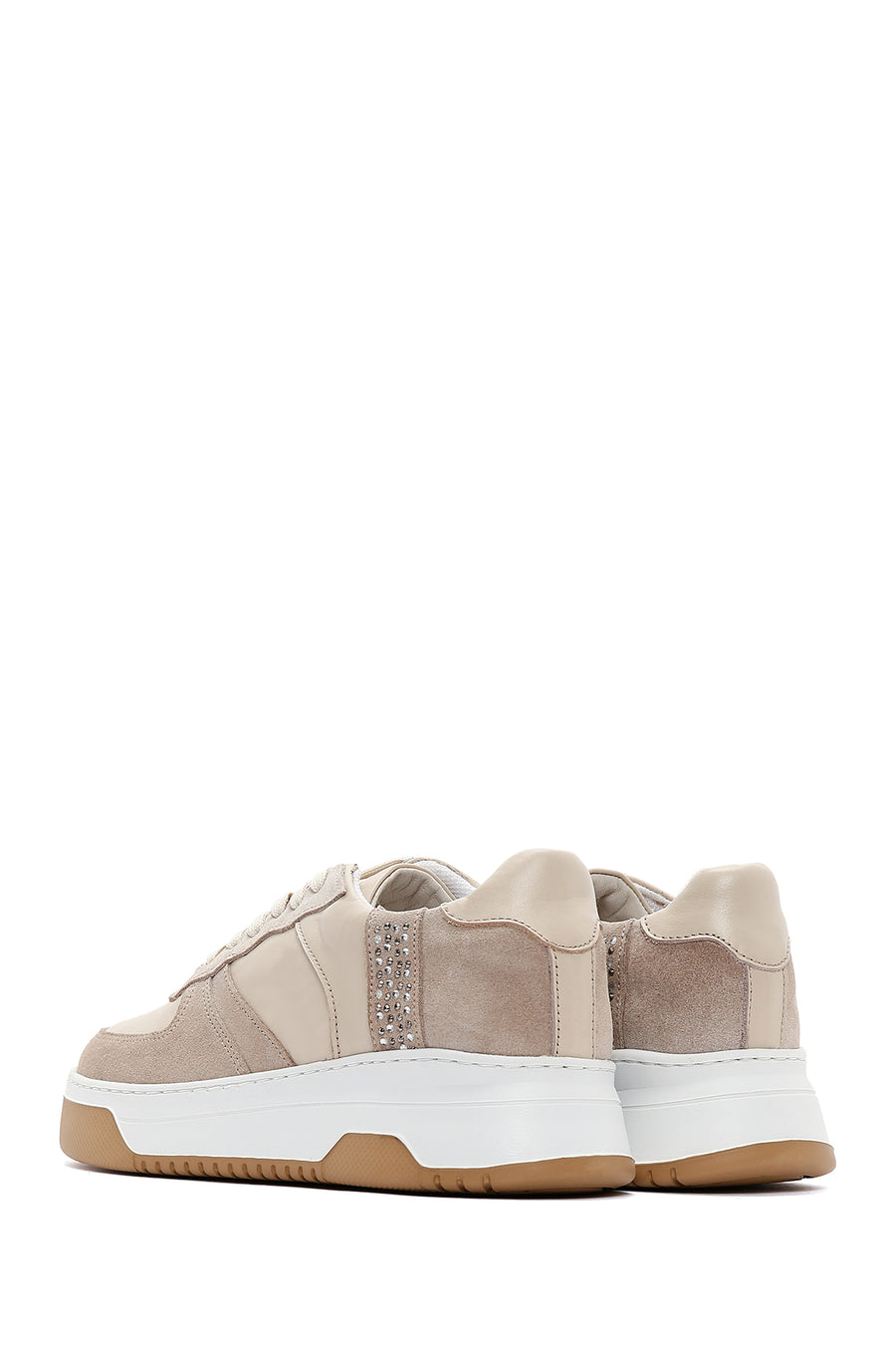 Women's Beige Suede Leather Detailed Sneaker