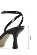 Women's Black Ankle Strap Stone Thin Heel Sandals | Derimod