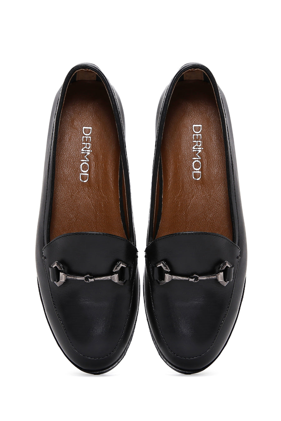 Women's Black Leather Masculine Loafer