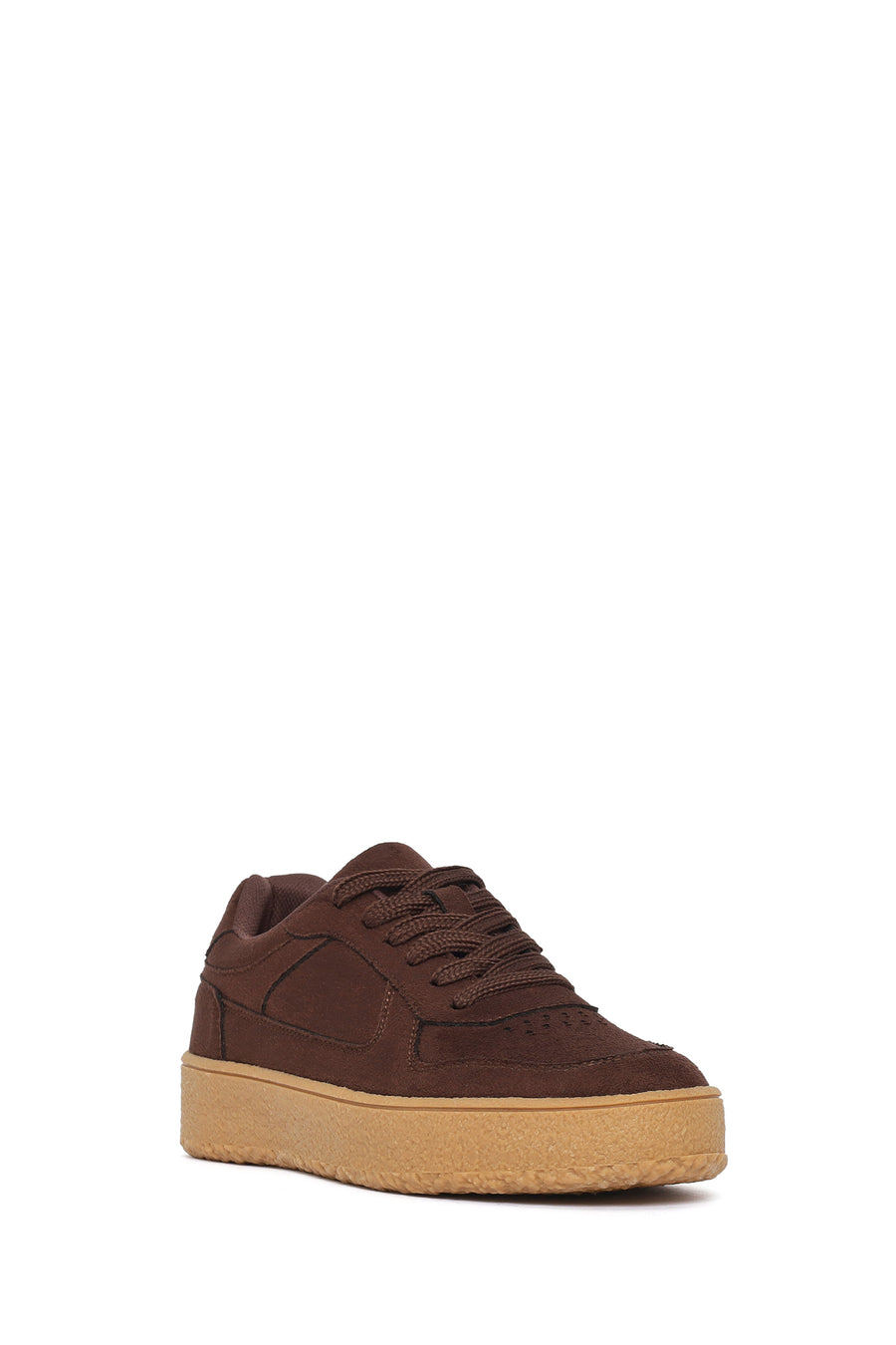 Kadın Kahverengi Bağcıklı Süet Sneaker