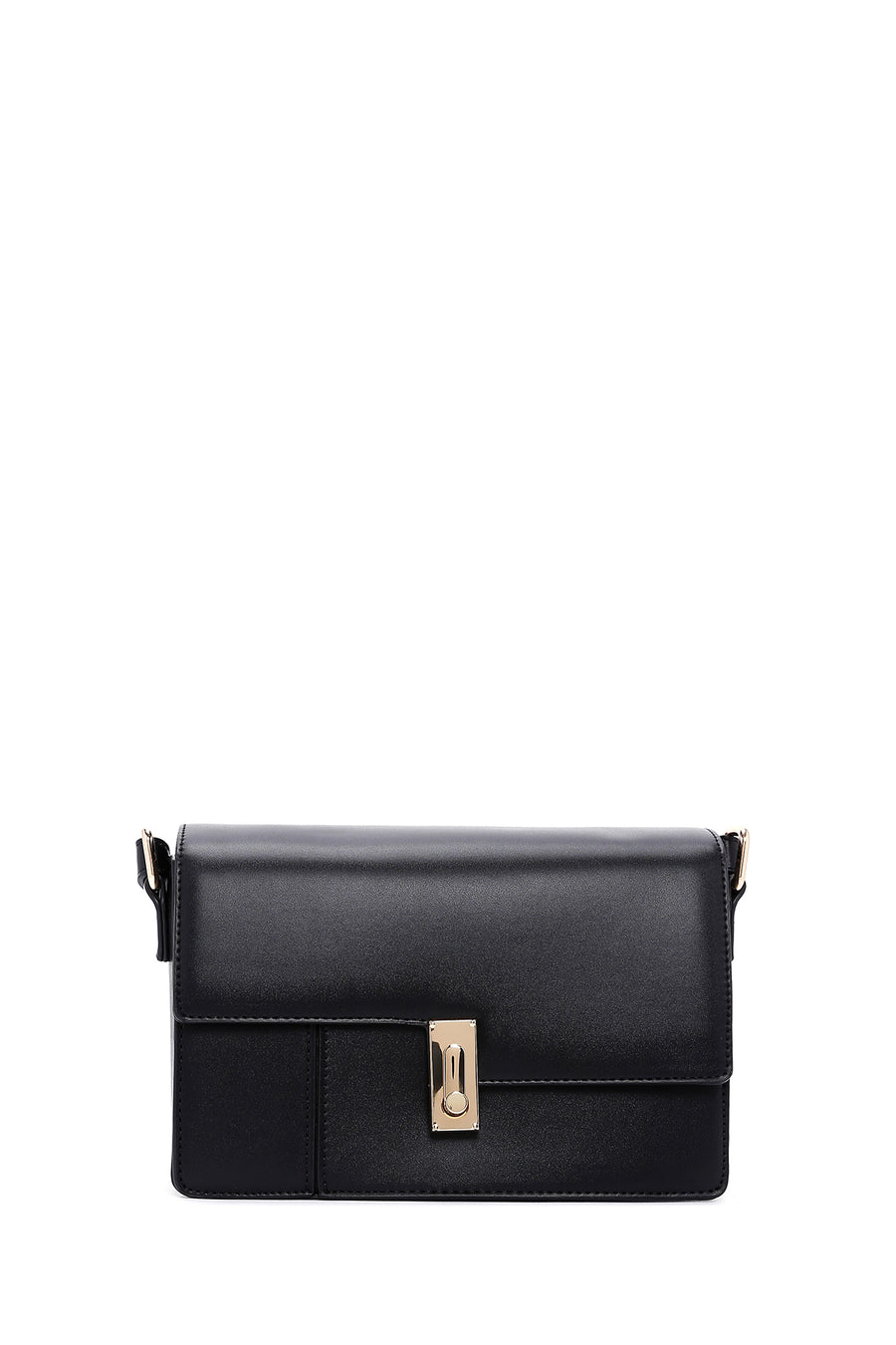 Woman Black Long-Strap Crossbody Bag
