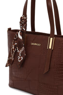Woman Brown Long-Strap Printed Shoulder Bag | Derimod
