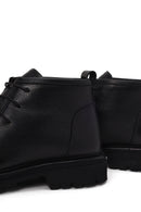 Male Black Lace-up Leather Casual Boots | Derimod