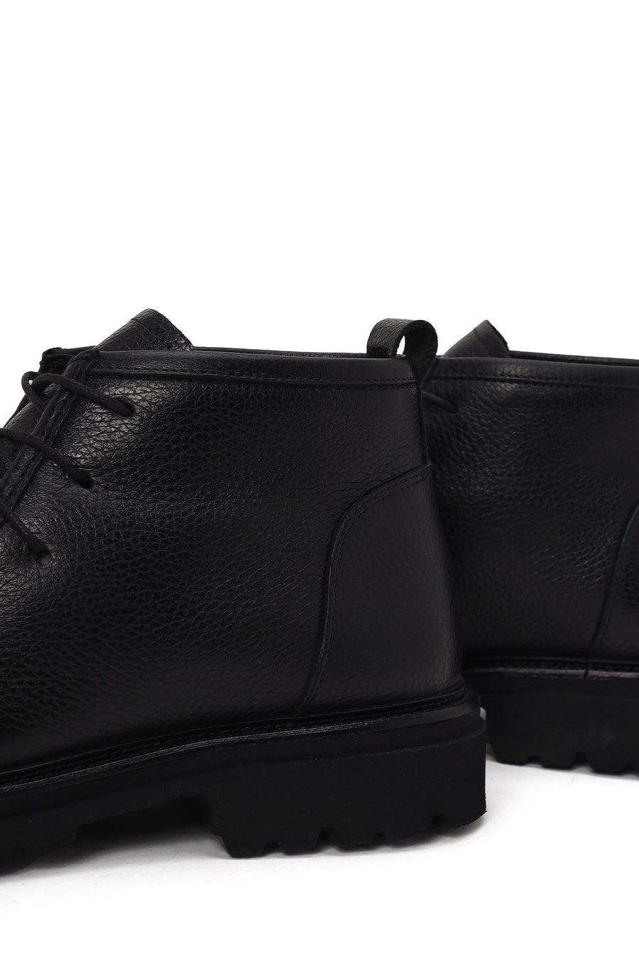 Male Black Lace-up Leather Casual Boots