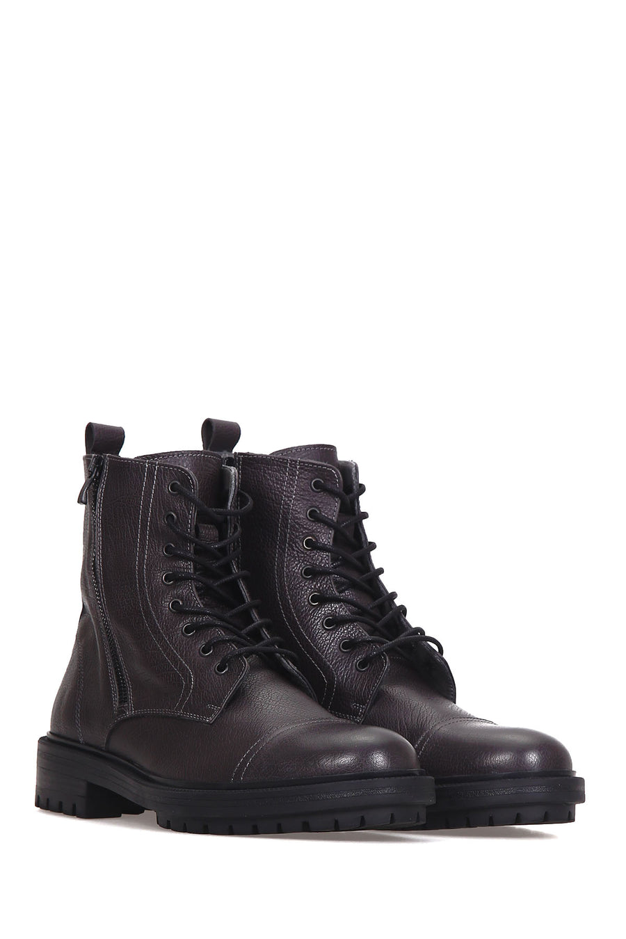 Men's Zippered Leather Boots