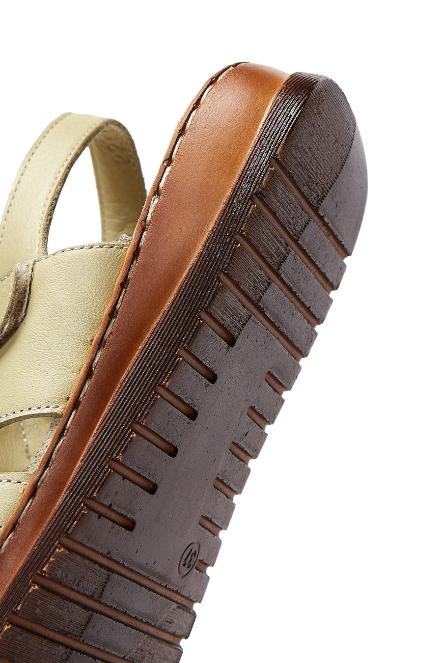 Women's Green Leather Comfort Sandals
