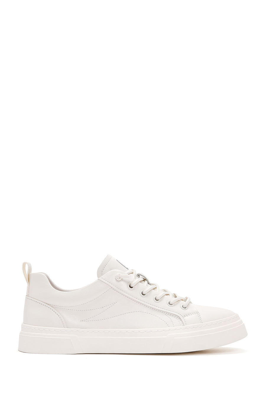 Erkek Beyaz Bağcıklı Deri Sneaker 26SFD690918 | Derimod