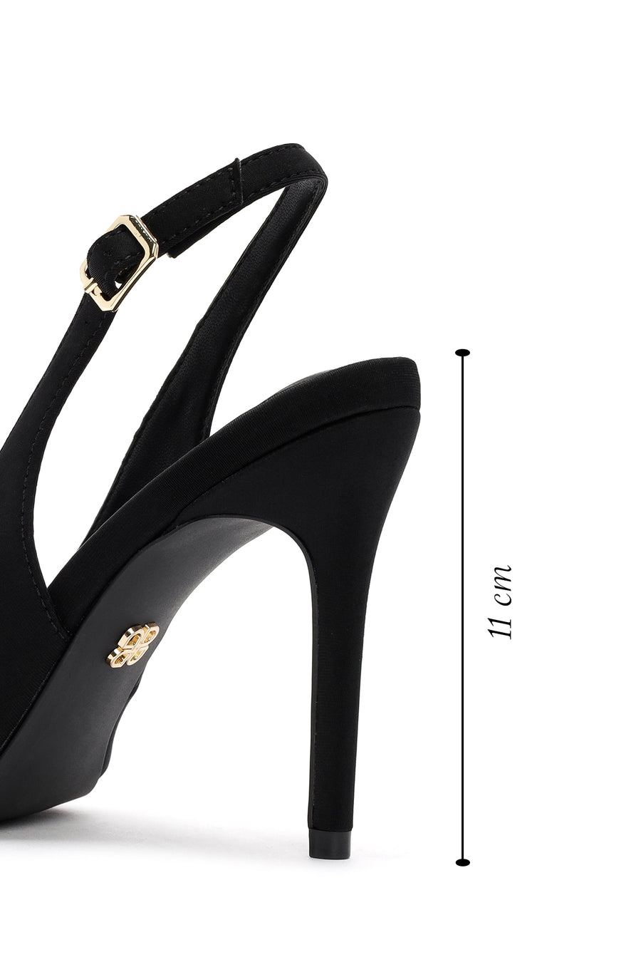 Women's Black Accessory Detailed Open Back Thin Heeled Shoes