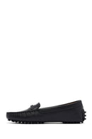 Kadın Siyah Tokalı Deri Loafer | Derimod