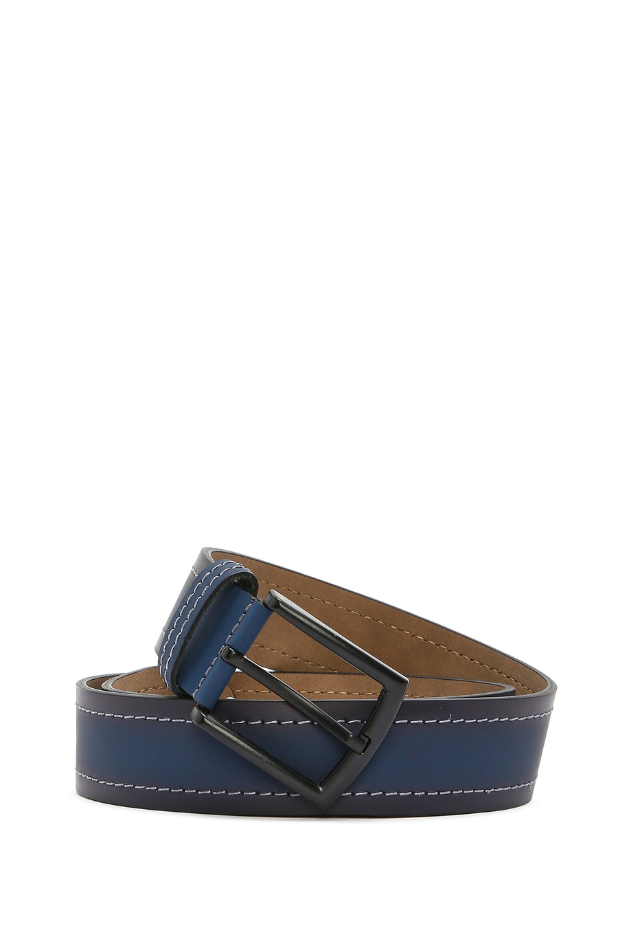 Men's Navy Blue Leather Belt 000A2D1228218 | Derimod