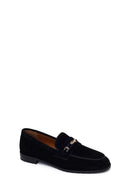 Kadın Siyah Tokalı Süet Deri Maskülen Loafer | Derimod