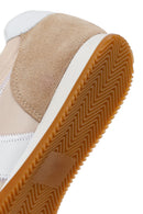 Women's Beige Lace-up Leather Sneaker | Derimod