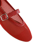 Women's Red Mesh Strappy Ballerinas | Derimod