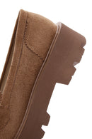 Women's Tan Suede Buckle Loafer | Derimod