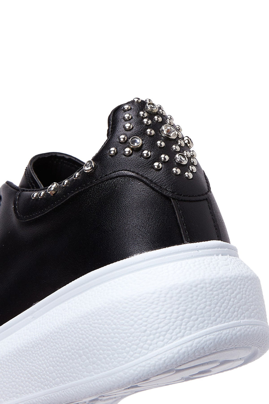 Kadın Siyah Taşlı Kalın Tabanlı Sneaker