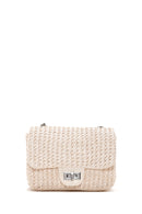 Women's Cream Long Strap Straw Crossbody Bag | Derimod