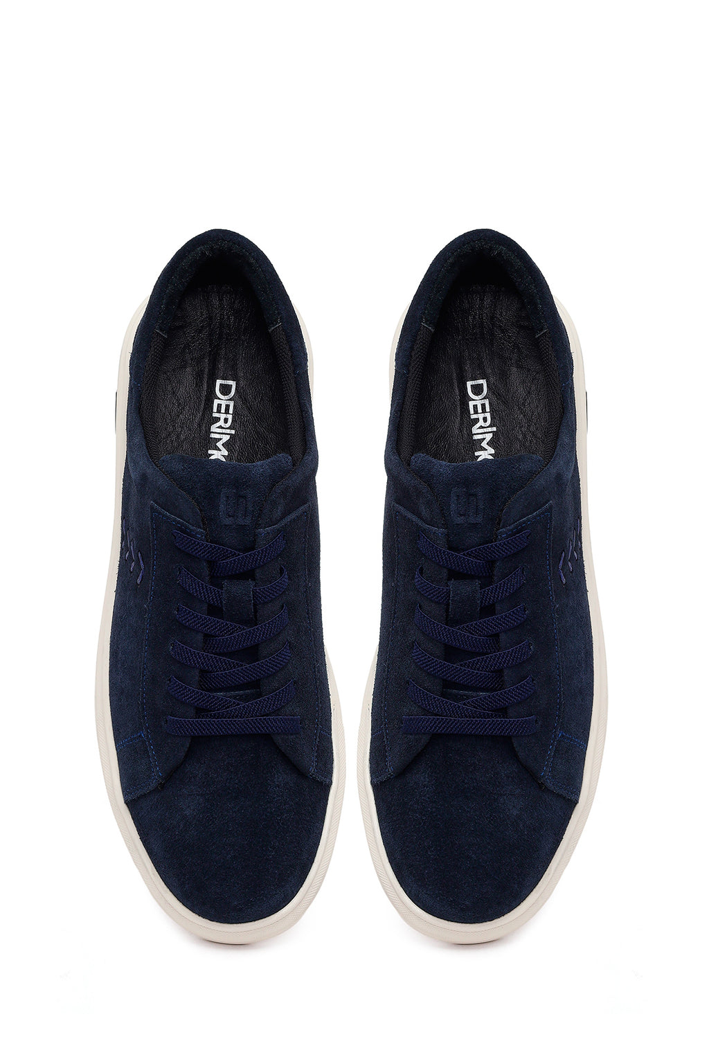 Erkek Lacivert Bağcıklı Süet Deri Sneaker
