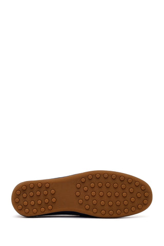 Erkek Lacivert Süet Deri Loafer