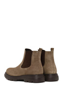 Erkek Bej Kalın Tabanlı Süet Deri Casual Chelsea Bot | Derimod