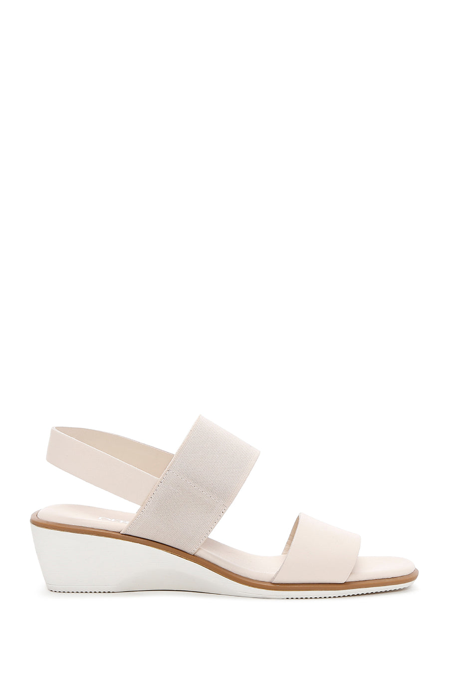 Women's Beige Wedge Heeled Leather Sandals 26SFD151714 | Derimod